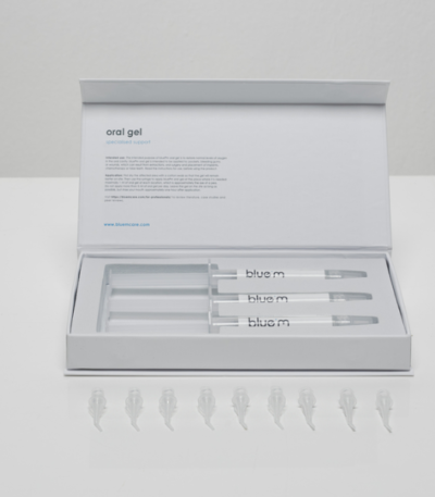 Blue m pre filled oral gel syringes 3x3ml box with magnetic closure