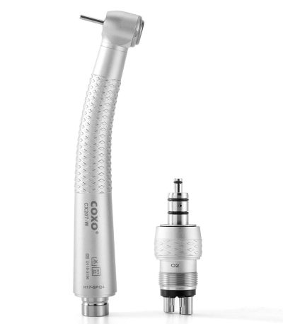 COXO CX207-W High Speed Air Turbine Handpiece Standard Head 4-Hole Coupler 3-Port Spray