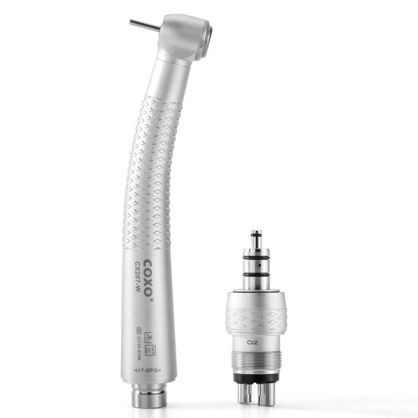 COXO CX207-W High Speed Air Turbine Handpiece Standard Head 4-Hole Coupler 3-Port Spray