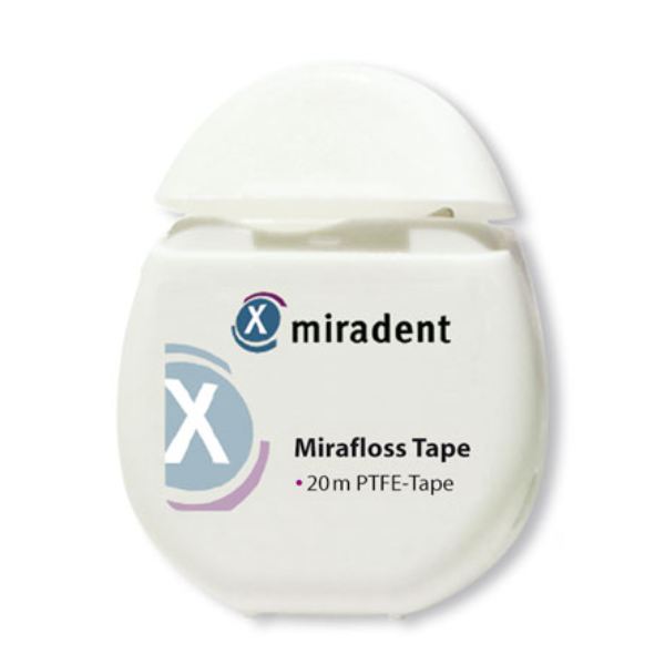 Miradent Mirafloss® CHX Tape Miradent Mirafloss® CHX Tape chlorhexidine dental floss for plaque removal and gum care