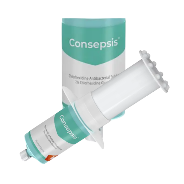 Consepsis IndiSpense Refill 30 mL Ultradent chlorhexidine solution Ultradent Consepsis 687 30 mL IndiSpense refill containing 2% chlorhexidine antibacterial solution