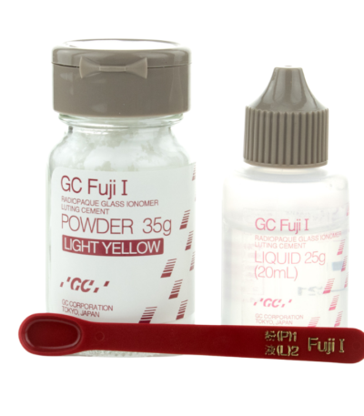 Main Image Alt Text: GC Fuji I luting cement powder and liquid