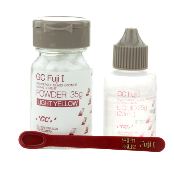 Main Image Alt Text: GC Fuji I luting cement powder and liquid