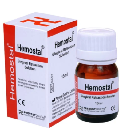 Hemostal Liquid applied for gingival bleeding control