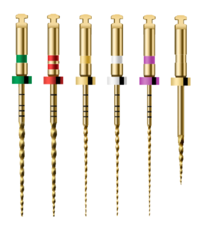 Bondent M3 Pro Gold NiTi rotary files for curved root canals