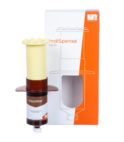 Ultradent ViscoStat Dento-Infusor IndiSpense Kit with 30 mL hemostatic syringe and metal tips
