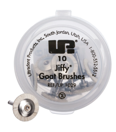Ultradent Jiffy Goat Hair Brush 10-pack for polishing composite and ceramic restorations